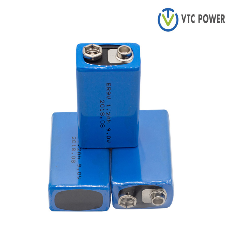 Baterai Lithium ER9V 9v 1200mah Untuk Detektor Asap, Detektor Asap, Alarm Asap